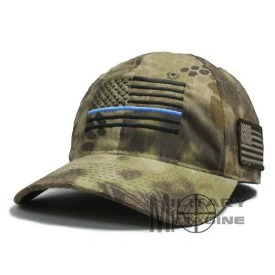 Delgada Línea Azul Bandera KRYPTEK HIGHLANDER Bandera Americana Gorra Sombrero Aplicación de la Ley Foto 1 de 4