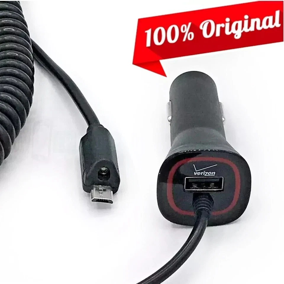 Original Verizon Micro-USB Car Charger w/Extra USB LED Light for Samsung Phones - Image 1 of 4