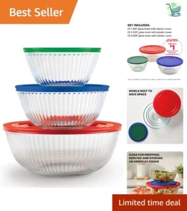 Microwave & Dishwasher Safe Glass Bowls Set - Perfect for Food Storage & Prep - Picture 1 of 8