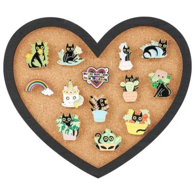 Pin Board Heart Cork Board Bulletin Display Board 0.8" Thick Wall Mounted Cor... - Image 1 of 4