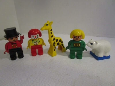 LEGO DUPLO Circus Ringmaster & Clown, Zoo Keeper w Polar Bear & Giraffe Lot of 5 - Image 1 of 4
