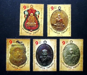 Thailand 2011 Verehrte Mönche Medaillons Buddhismus Unikat Ungewöhnlich Prägung 5v - Bild 1 von 3