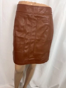 Ann Taylor Loft size 0 faux leather pocket shift skirt NEW - Picture 1 of 4