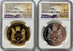 2016 Tristan da Cunha £100 Queen Elizabeth II 90th Birthday Set NGC PF70 UCAM - Picture 1 of 10