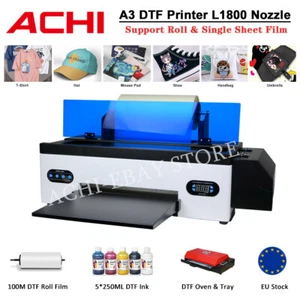 ACHI A3 DTF Printer Direct To Film Epson L1800 Head Flatbed Printer For Fabrics - Picture 1 of 13