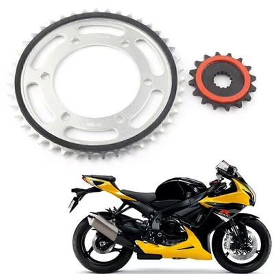 Cushioned 16T Front Rear Sprocket 43T Fit Suzuki GSXR600 GSXR750 2011 -18 Rubber - Image 1 of 4