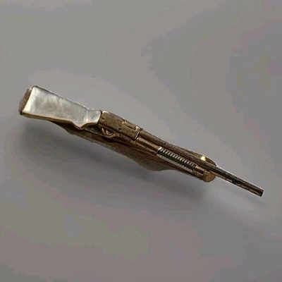 Escopeta Swank CLIP CORBATA TONO DORADO MADREPERLA STOCK ACCESORIO PARA HOMBRE DE COLECCIÓN Foto 1 de 4