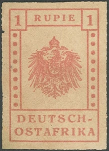 DEUTSCH-OSTAFRIKA 1916, 1 Rupie WUGA, repariert wie Pracht, u.a. gepr. - Picture 1 of 1
