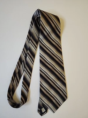 Vintage Pierre Cardin Men's Tie Grey Blue w/stripes 4" x 60" - Image 1 of 3