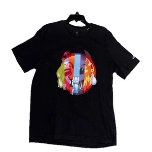 Adidas Big Mood Emoji Tele T Shirt Uomo Media Nera Manica Corta Cotone - Foto 1 di 4