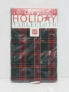 Christmas Holiday Tablecloth 100% Cotton Red Green Plaid 60" x 84" - Picture 1 of 3