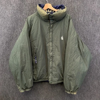VTG 90s Nautica Mens Large Down Fill Reversible Puffer Jacket Green Blue Yellow - Image 1 of 4