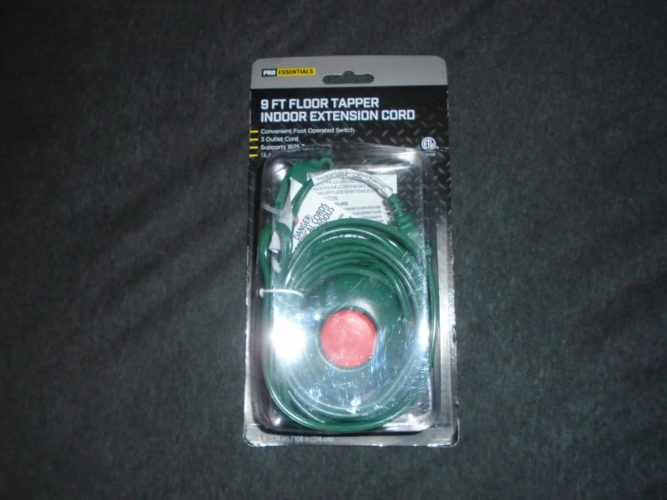 Pro Essentials 9-Foot Floor Operated 3-Outlet Floor Tapper Indoor Extension Cord - Image 1 of 1