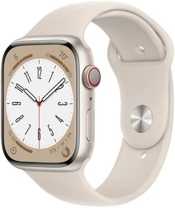 Apple Watch 8 (GPS+Cellular) Starlight Alu 45mm, Starlight Sp. Band, A2775 - Afbeelding 1 van 2