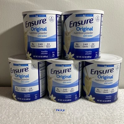 Lote de 5 Ensure Original Nutrition Polvo Vainilla 14.1 OZ, Caducan 10/2026, (T633) Foto 1 de 4