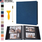 Self Adhesive Photo Album 11x10.6 Scrapbook Blue 60 11"x10.6" 60Pages,
