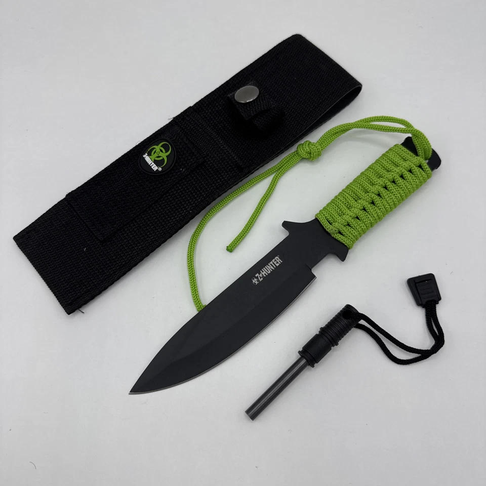 "Cuchillo de hoja fija Z-Hunter de 9"" con iniciador de fuego y funda ZB-005" Foto 1 de 4