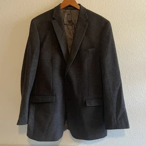 Lauren Ralph Lauren 100% Camel Hair Blazer Sport Coat Size 46L Gray 2-Button - Picture 1 of 6