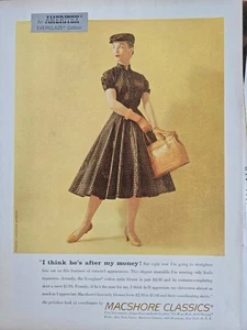 Blusa para mujer Macshore Classics Everglaze 1956 algodón satinado anuncio vintage - Imagen 1 de 1