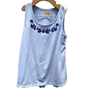 Harper Canyon Sleeveless Top Girl’s Size 7 Soft Blue Boho Nordic Floral Print - Picture 1 of 5