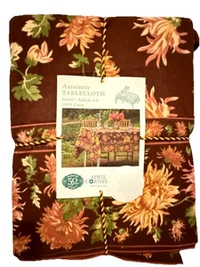 April Cornell ANTOINETTE Tablecloth (Burgundy/Brown) - Rectangle 60” x 84” - NWT - Picture 1 of 3