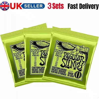 3 Sets Ernie Ball 2221 Regular Slinky Nickel Wound Electric Guitar Strings 10-46
