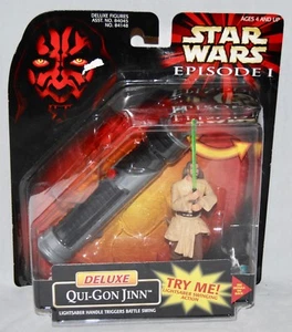 Star Wars Episode I Deluxe Qui-Gon Jinn Figur, NEU, 1998, schwingendes Lichtschwert - Bild 1 von 7