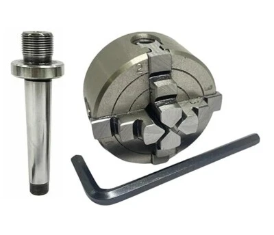 4 JAW 50MM INDEPENDENT CHUCK WITH MT 1 SHANK THREAD 14X1 ZEALINDUSTRIES - Image 1 of 4