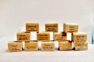 Stampin Up CUTE CONVERSE Madera - Juego de 12 sellos de goma  - Imagen 1 de 5