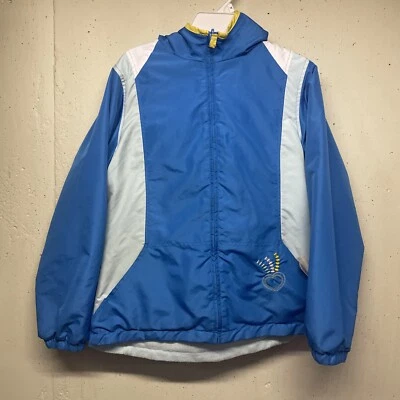 CHEROKEE Girls Blue Hooded Fleece Lined Jacket Size 10-12 - Image 1 of 4