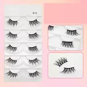 5 Pairs Half Corner Eyelashes Wispy Natural Thick Cross False Fake Eye Lashes AU - Picture 1 of 2