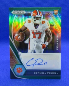 CORNELL POWELL 2021 DRAFT PRIZM GREEN AUTO CHIEFS - Picture 1 of 2