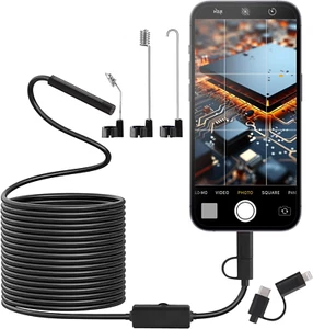 Telecamera Endoscopica Doppia Lente,Telecamera Di Ispezione 1080P Android Ios - Foto 1 di 7