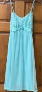 Vintage Vanity Fair Nylon Lace with Chiffon Overlay Gown Negligee Green Sz 34 - Bild 1 von 6