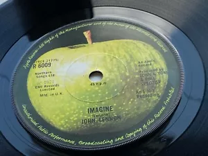 JOHN LENNON ORIGINAL 1975 U.K. 45 IMAGINE PYE PRESS TRANSLUCENT RED VINYL - Picture 1 of 6