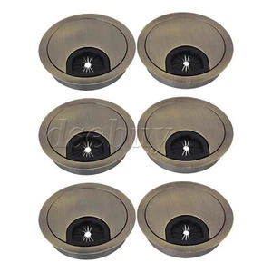 6PCS Zinc Alloy Wire Hole Parts for Desk Cable Cover 60mm Green Bronze - Afbeelding 1 van 8