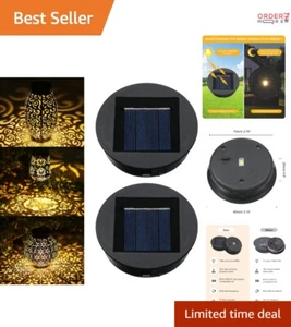 2 Pack Solar Light Replacement Top Metal 3.15in Waterproof Outdoor DIY Lanterns - Picture 1 of 9