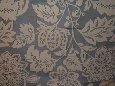 Kravet Couture, Brocado Flor Luna, Novedad Floral, Por Comprar, Color Índigo Foto 1 de 2