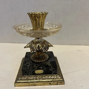 Portacandele vintage Dilly Mfg USA Italia marmo Hollywood Regency - Foto 1 di 7