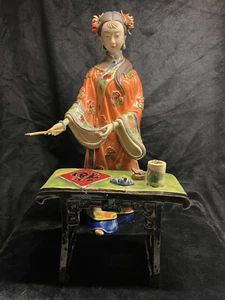 WUCAI PORZELLAN KERAMIK SHIWAN ORIENTALISCHE KÜNSTLERIN DAME - Bild 1 von 5