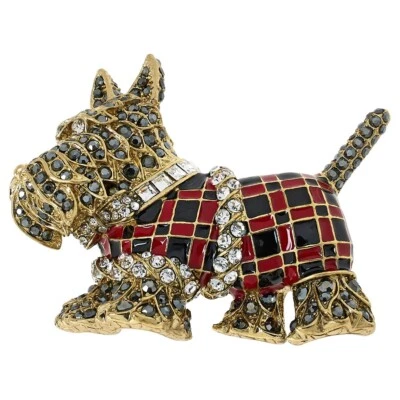 Heidi Daus "Mr. Scott" Crystal and Enamel Dog Pin - Image 1 of 4