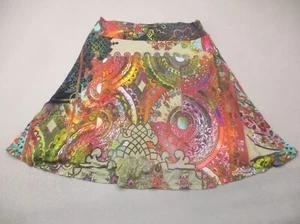 Salaam Size L Womens Paisley Stretch Waist Short Lightweight A-Line Skirt 075 - Picture 1 of 9