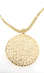 Halskette Anhänger massiv 14K Gelbgold Mond rundes Design 12,75 Gramm - Bild 1 von 8