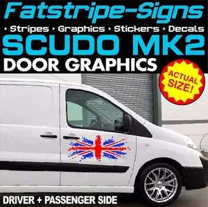 passend für Fiat Scudo MK2 UNION JACK FLAGGE TÜR GRAFIK AUFKLEBER CAMPERVAN - Bild 1 von 2
