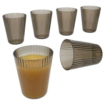 6x ToGo Kunststoff-Wassergläser grau 230 ml Camping Geschirr Outdoor Picknick  - Bild 1 von 4