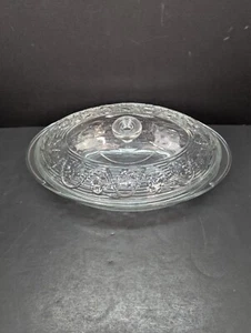 Vintage Anchor Hocking Avalon 3 Qt Clear Oval Glass Casserole Dish with Lid - Picture 1 of 10