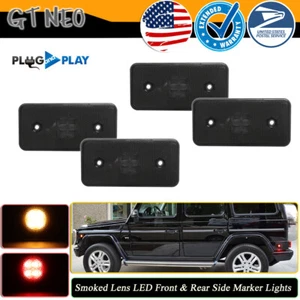 4X Front Amber & Rear Red LED Side Marker Lights For 02-14 Mercedes W463 G-Class - Picture 1 of 13