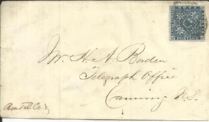 Nova Scotia SG#2-FOUR LARGE MARGINS(Deep Blue) HALIFAX JU/11/1868 to - Picture 1 of 3