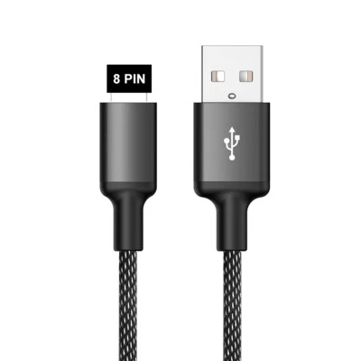 Heavy Duty 3-Pack Charger Cable 3ft USB Charging Cable, Nylon, Compatible Iphone - Image 1 of 4