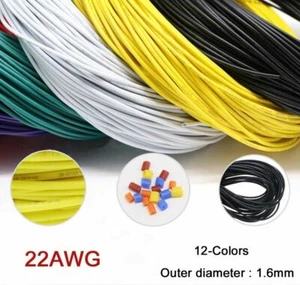 UL1007 22AWG Flaxible Stranded Electronic Wire PVC Cable O.D 1.6mm 12-Colours - Picture 1 of 6